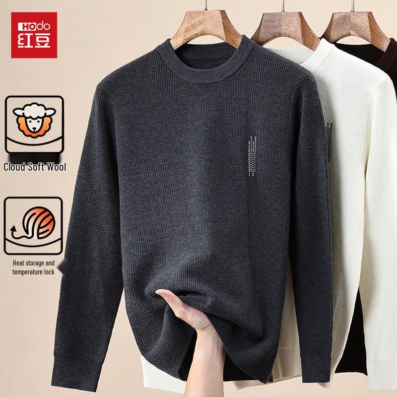Hongdou Men's Crewneck Warm Casual Pullover Sweater
