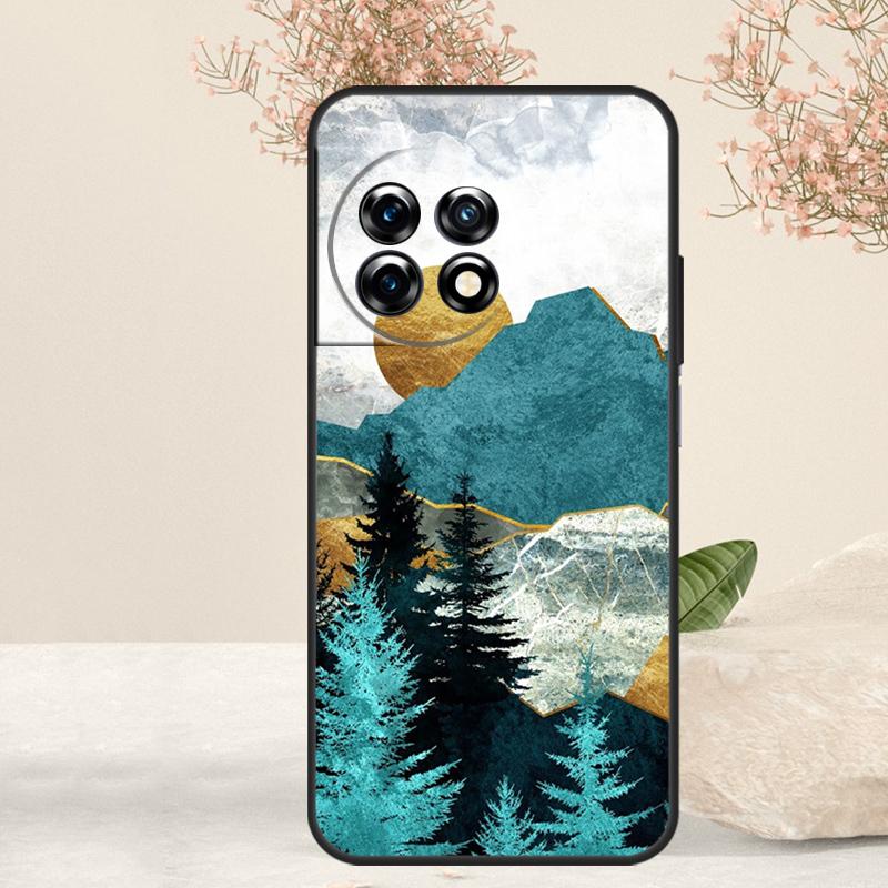Gold Landscape Painting Case For OnePlus 15R 13R 13T 15 13 12 12R 11 10T 8 9 10 Pro Nord 5 CE 4 3 Lite N20 N30 Cover