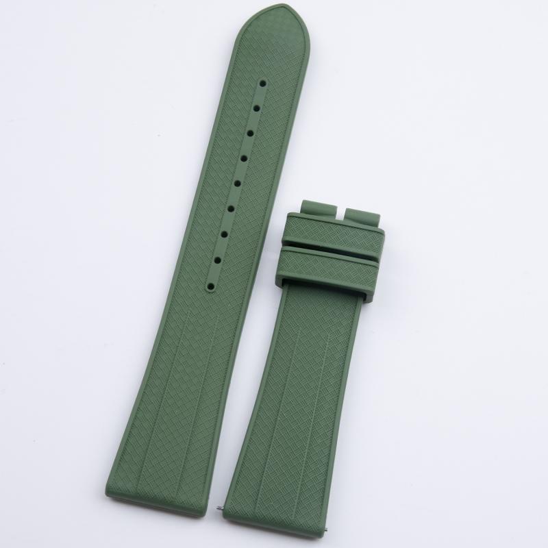Imported Fluororubber Watchband Soft FKM Rubber Watch Band 20/22mm Wristband Folding Pin Buckle Fit For Patek Philippe Watchband