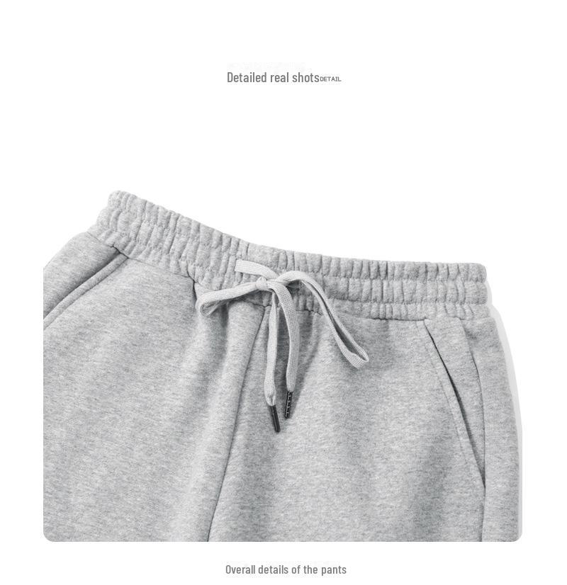 Dengjue Męskie 2024 Jesienne Spodnie Dresowe ze Sznurkiem, Ciężkie, z Aksamitem do Noszenia na Co Dzień