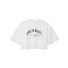 Womens/Ladies Arched Logo Boxy Oversized Crop Top