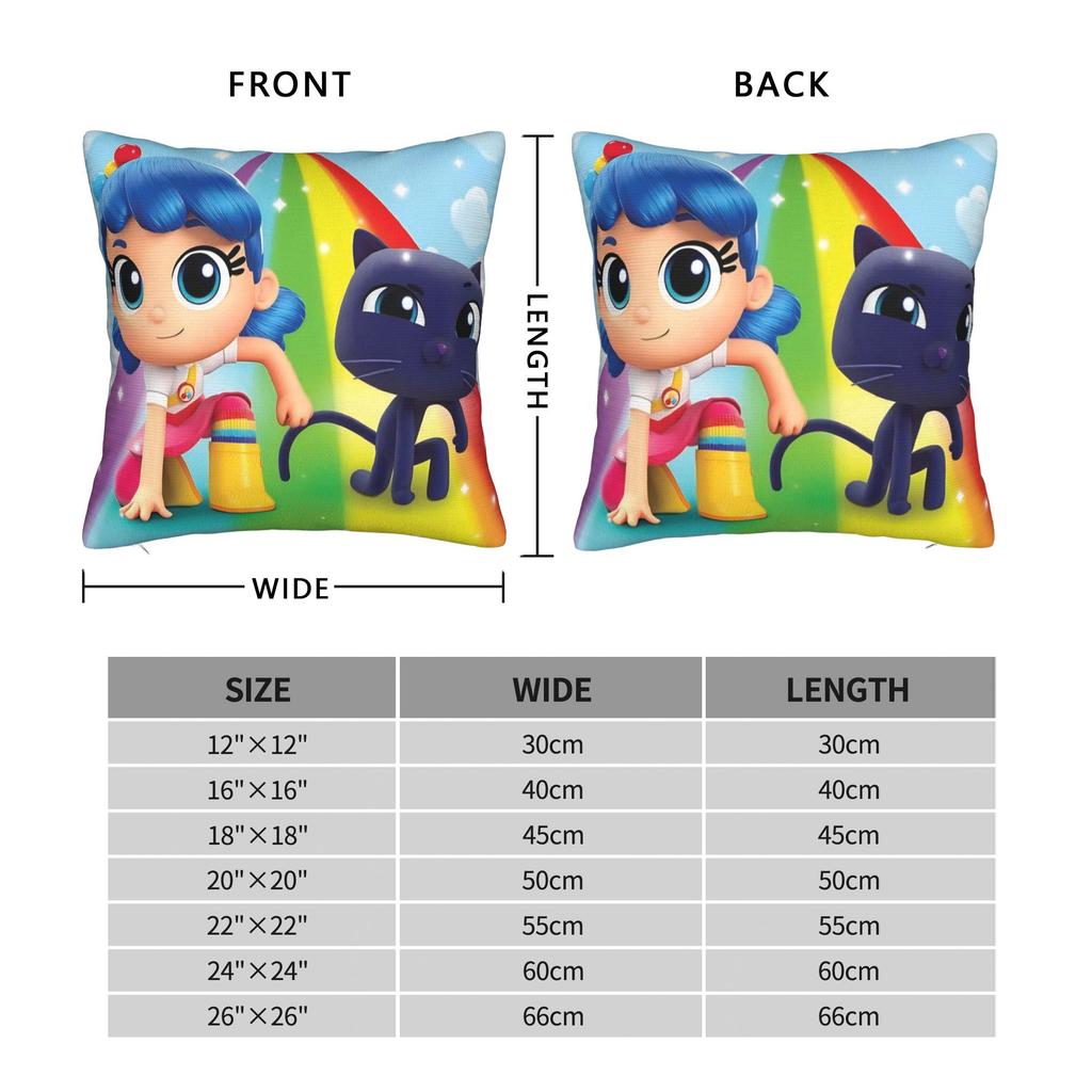 True Rainbows Kingdoms Cartoon Square Pillow Cases Cushion Cover Awesome Zipper Decorative Pillowcase for Sofa 40*40cm