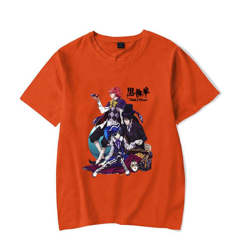 Hot Anime Black Butler Sebastian Michaelis Ciel Phantomhive Printed T-shirts Men Women Summer Casual Short Sleeved T-shirts