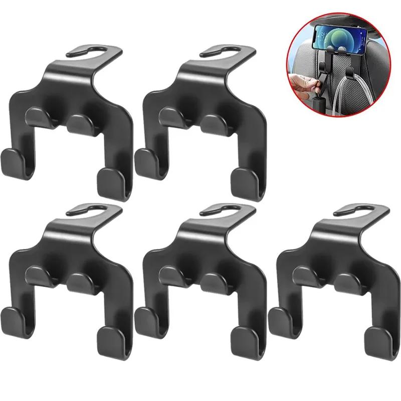 1/2/3/4/5Pcs Car Seat Headrest Hook 4 Pack Hanger Storage Organizer Universal For Handbag Purse Coat Fit Universal Vehicle