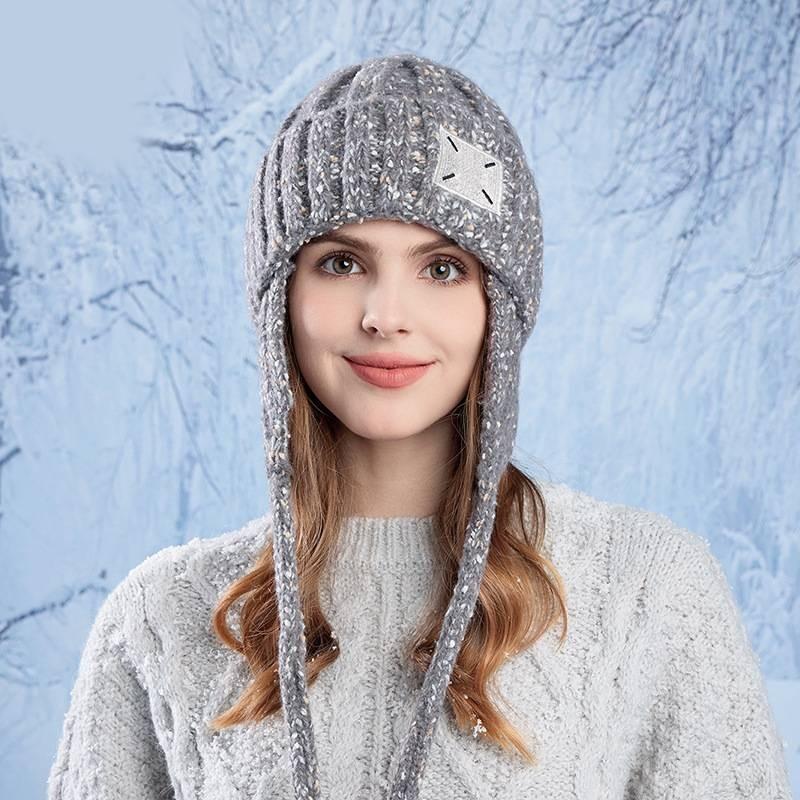 Knitted Winter Beanie Hat For Women With Ear Protection Stylish Casual For Autumn And Winter