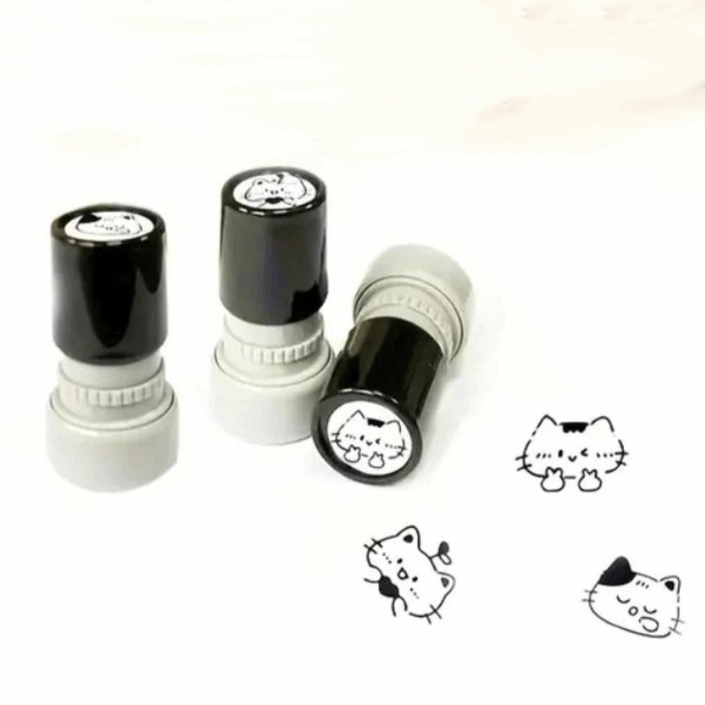 Cat Designs Black Cat Stamp Diary Collage Cartoon Stamps Durable Kitten Stamp  Stationery