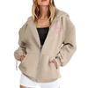 Women's Casual Long Sleeve Hooded Sweatshirt with Breast Printed Graphic