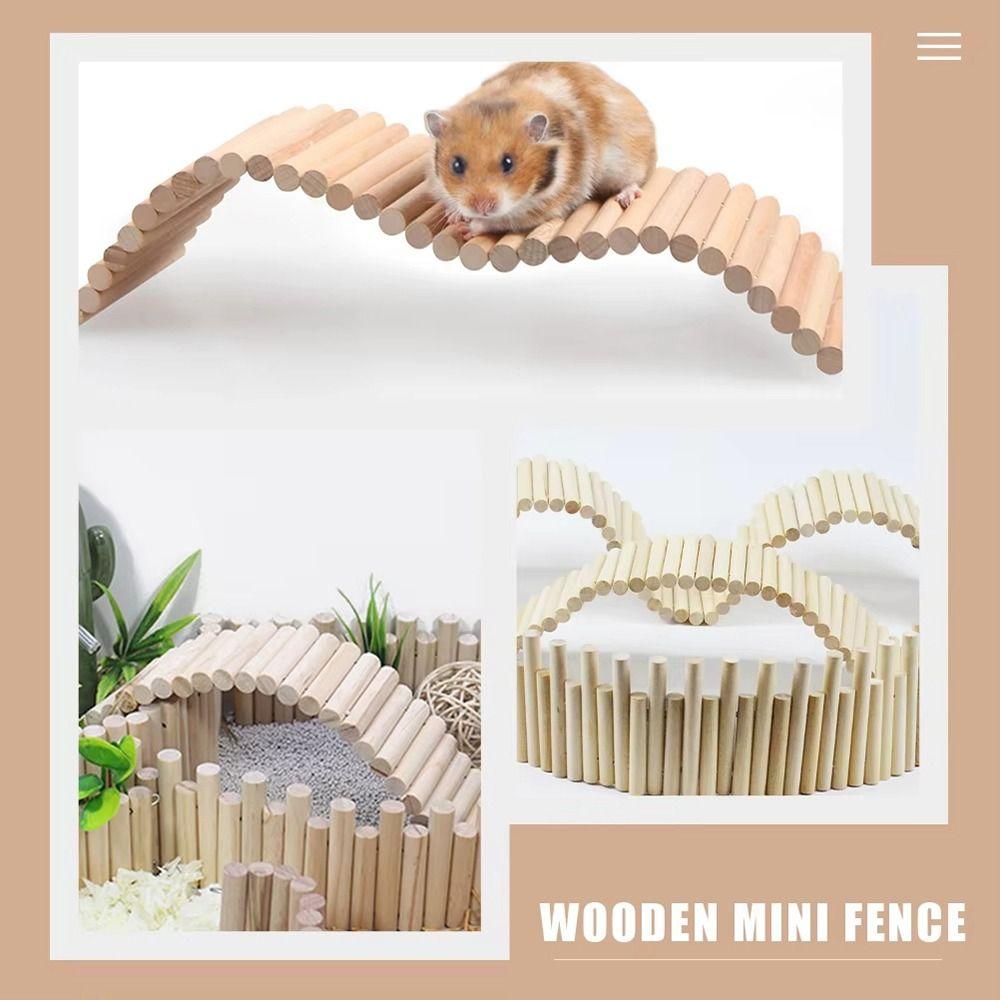 1Pcs Wooden Suspension Bridge Cage Decoration Floor Platform  Small Pet Supplies
