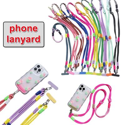 Buntes Hängeseil Koreanische Version Langes Seil Verstellbare Handy-Lanyard Abnehmbares Halsband | Handy-Lanyard mit Schlüsselanhänger