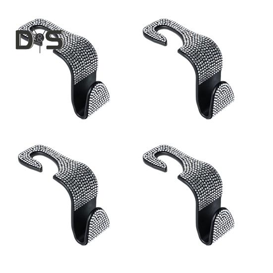 

4 шт. сверкающие автомобильные крючки для кошелька, удобное решение для хранения, креативные автомобильные крючки со стразами для сумок, сумок 4pcs белый