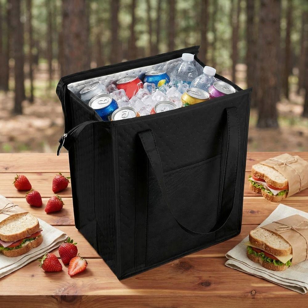 Reusable Insulated Grocery Bag Keep Cool/Warm Tin Foil Handbag Thermal Cooler Bag  Shopping