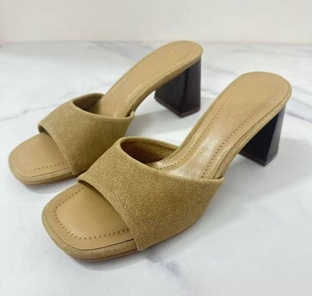 

Мода Повседневный Комфорт Блочный Каблук Женские Сандалии Высокое Качество Замша Лето Сексуальные Тонкие Ремешки Острый Носок Mujer Сандалии Платье Офисная Обувь 42 хаки