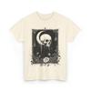 Gothic Skull T-Shirt Dark Academia Crescent Moon Occult Lunar Botanical Skull Tee Celestial  Men Clothing