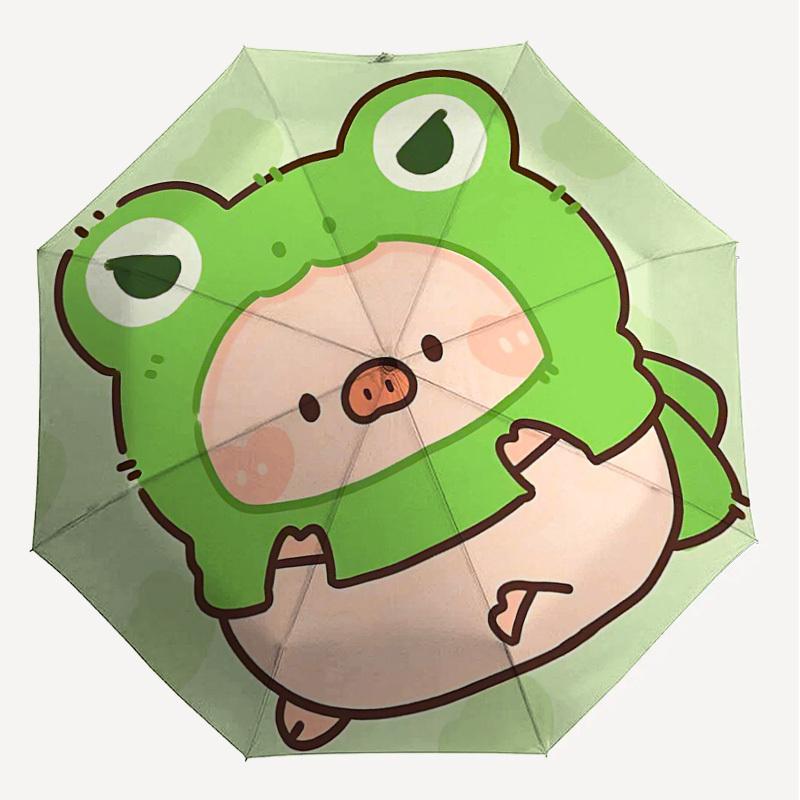 1PC Frog Pig Umbrella-8-Rib Reinforced, Automatic Open, Lightweight & Durable, Cute Fashion Accessory for Outdoor-Y0358