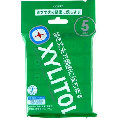 Lotte Xylitol Gum Lime Mint Grain Type 21g (14 Grains) 5 PackFood for Specified Health Use” Recogni Food for Specified Health Use” Recognized by the C