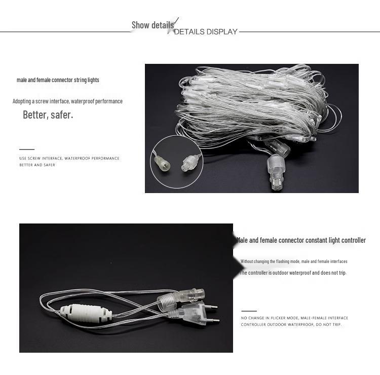 Twinkling LED Fishing Net Star Lights: Waterproof Outdoor Fairy Lights for Lawn and Square Decoration