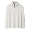 MONTAGUT Men's Brushed Silk Blend Long Sleeve Polo Shirt