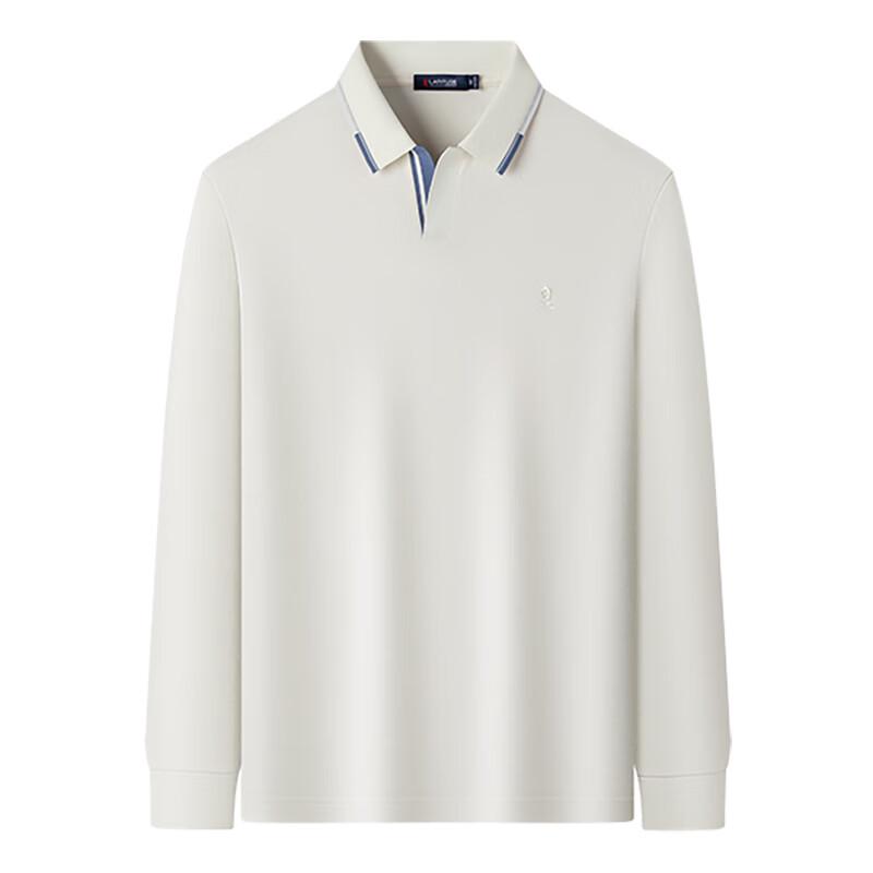 MONTAGUT Men's Brushed Silk Blend Long Sleeve Polo Shirt