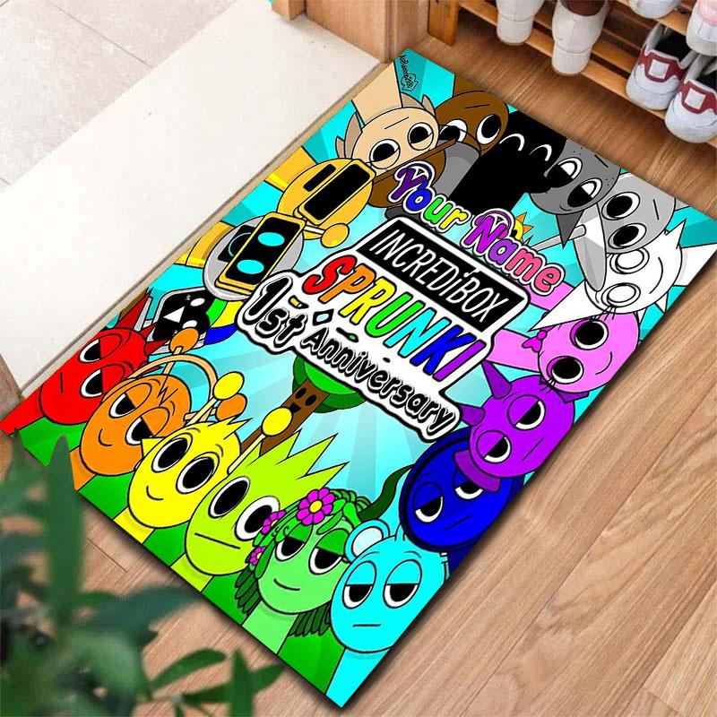 Colorful Creatures Custom Name Carpet Rug For Living Room Bedroom Home Sofa Decoration Kids Play Nonslip Floor Mat