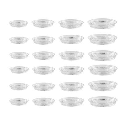 Pack Of 24 Transparent Plant Saucers Round Plastic Drip Trays For Indoor And Outdoor Flower Pots 6/8/10/12inch