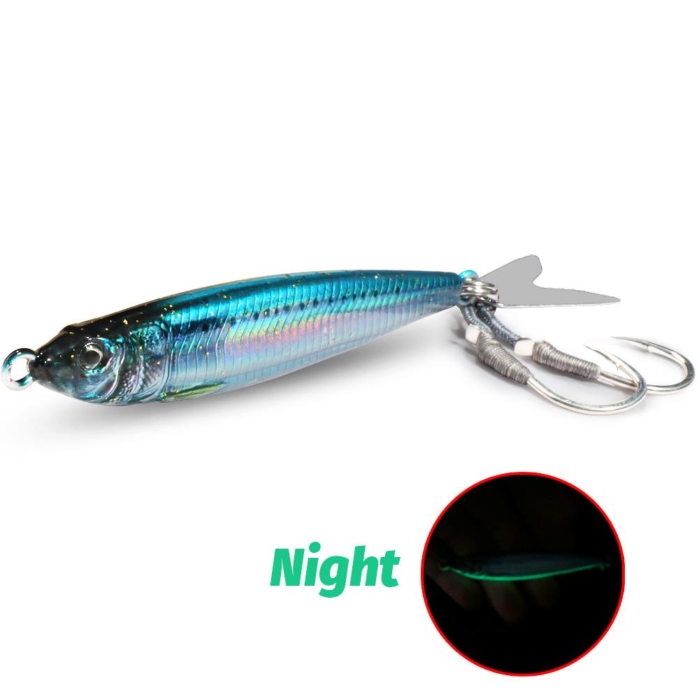 GOBAIT Metal Jig Lure 20g 30g 40g Spinner Spoon 3D Eye Color Laser Spinning Fishing Tackle Blade Hook Swimbait Pesca VIB Bait