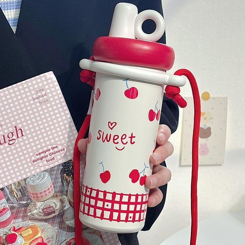 Originaler Schmetterlings-Isolierbecher mit Tragegurt für Büro und Reisen