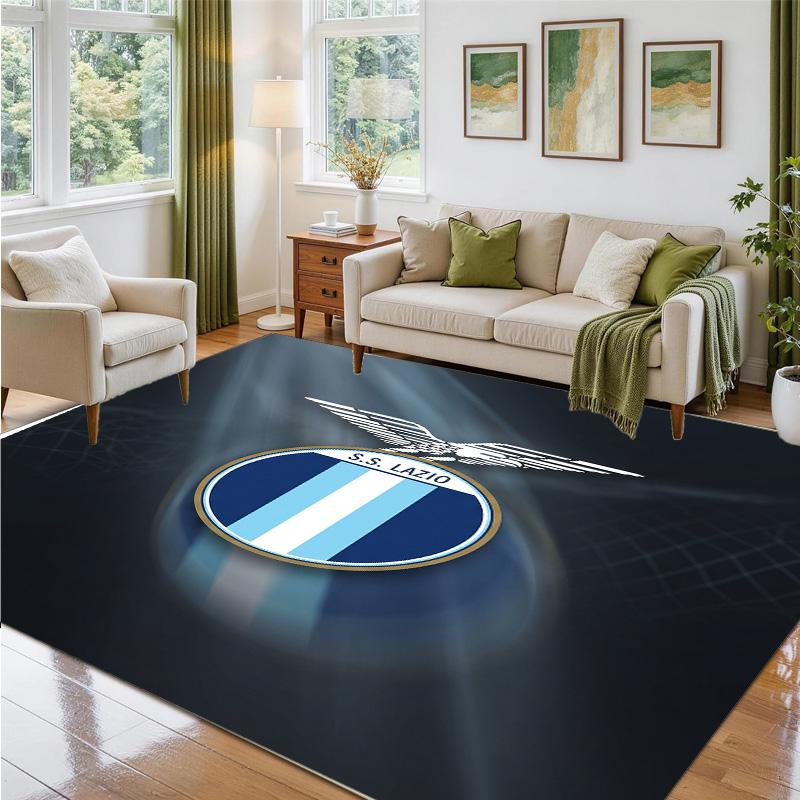 Lazio FC Design Crystal Velvet Rug Soft Decorative Mat for Bedroom Entrance