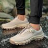 Large Size Rotating Buckle Hiking Shoes Men's Free Shoelaces Breathable Travel Leisure Hiking Shoes