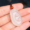 Pendant Ruyi White Moonlight Chalcedony Dragon Head Ruyi Necklace