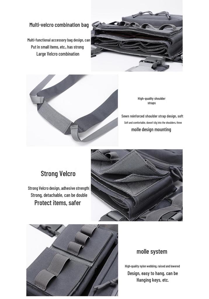 Nylon Tactical Molle Multifunctional Chest Rig - Military Fan CS Field Double Shoulder MK3 Abdominal Rig