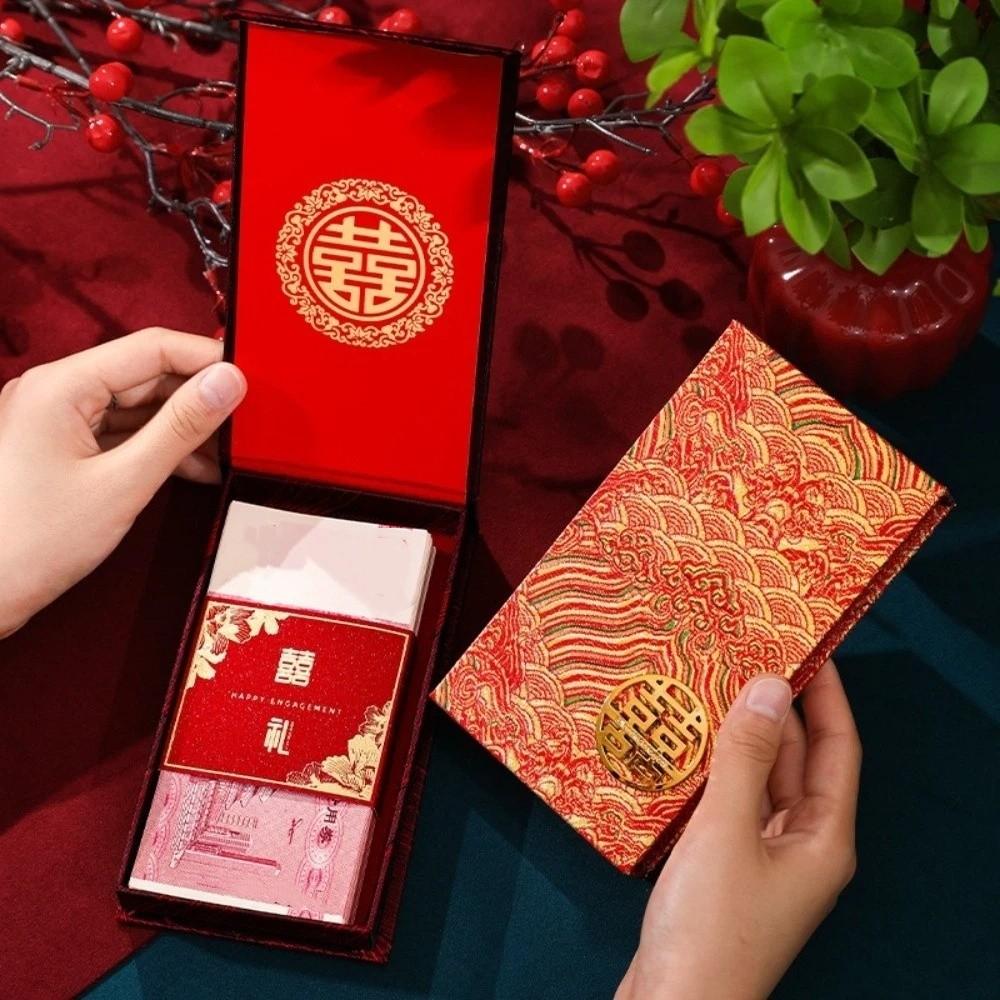 Big Capacity Wedding Red Envelope Traditional Lucky Money Bag Red Pocket Box Chinese New Year