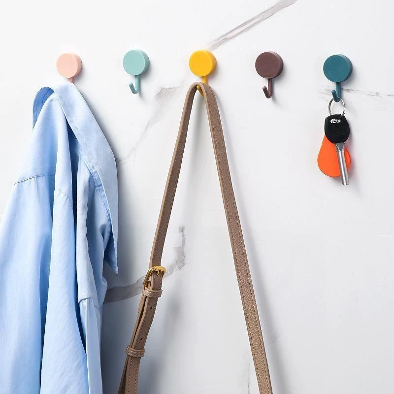 5/10PCS Self Adhesive Wall Hook Strong Without Drilling Clothes Toilet Bathroom Door Kitchen Towel Hanger Home Table Locker Hook