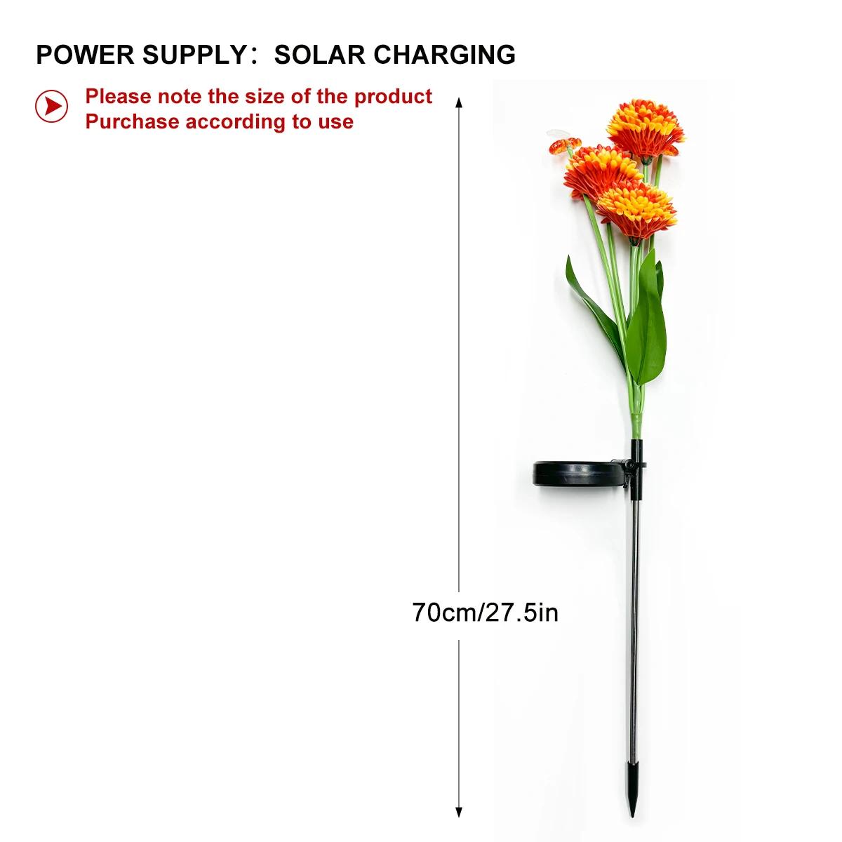 

Solar Garden Lamp Swinging Bee Light with Flowers Waterproof Firefly Lamp for Garden Courtyard Path Decoration Atmosphere Lights