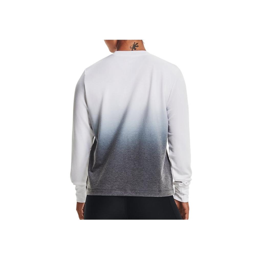 Under Armour Rival Gradient Logo Print Crew Neck Long Sleeve Sweatshirt Women sweatshirt White 1370980-100