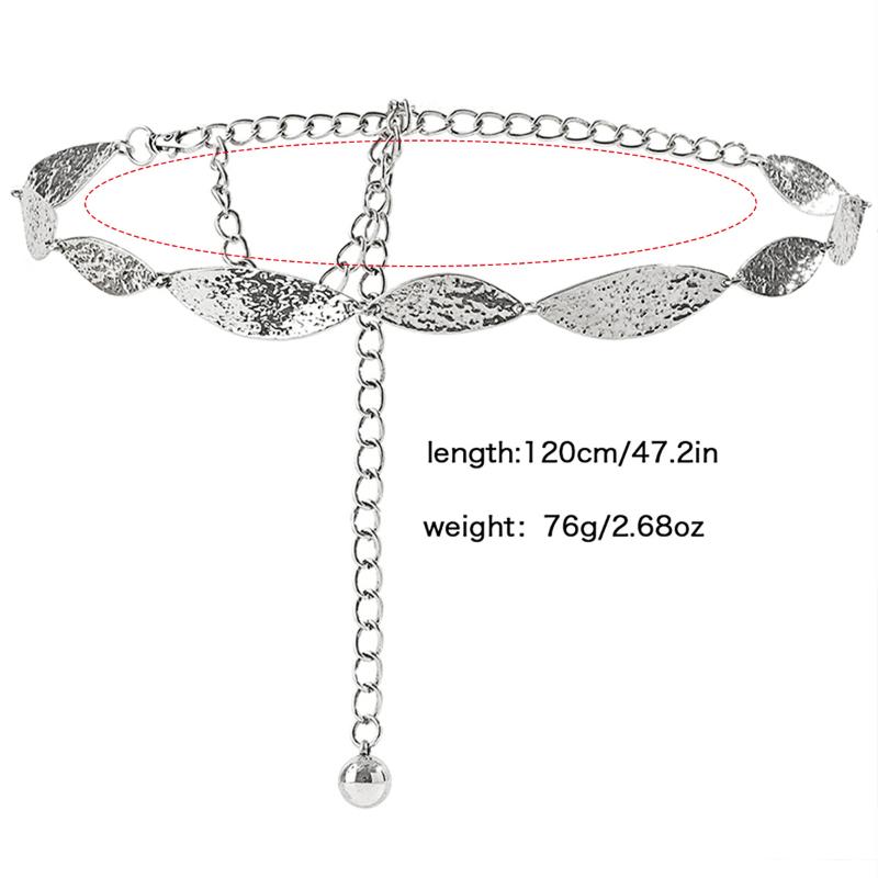 Female Waist Chain Belt Metal Leaf Waist Chain Belts With Skirt Belt For Women Luxury Waistband For Summer Beach