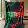 Portugal Football Printed Flannel Blanket Skin Friendly Warm Decorative Throw for Indoor Couch Bed Daily Use