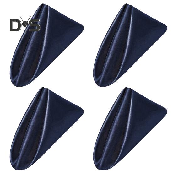 

Набор из 4 салфеток, которые можно стирать, усиленные края, яркие цвета, легко чистить, многоразовые салфетки, украшения для вечеринок и ужинов темно-синий