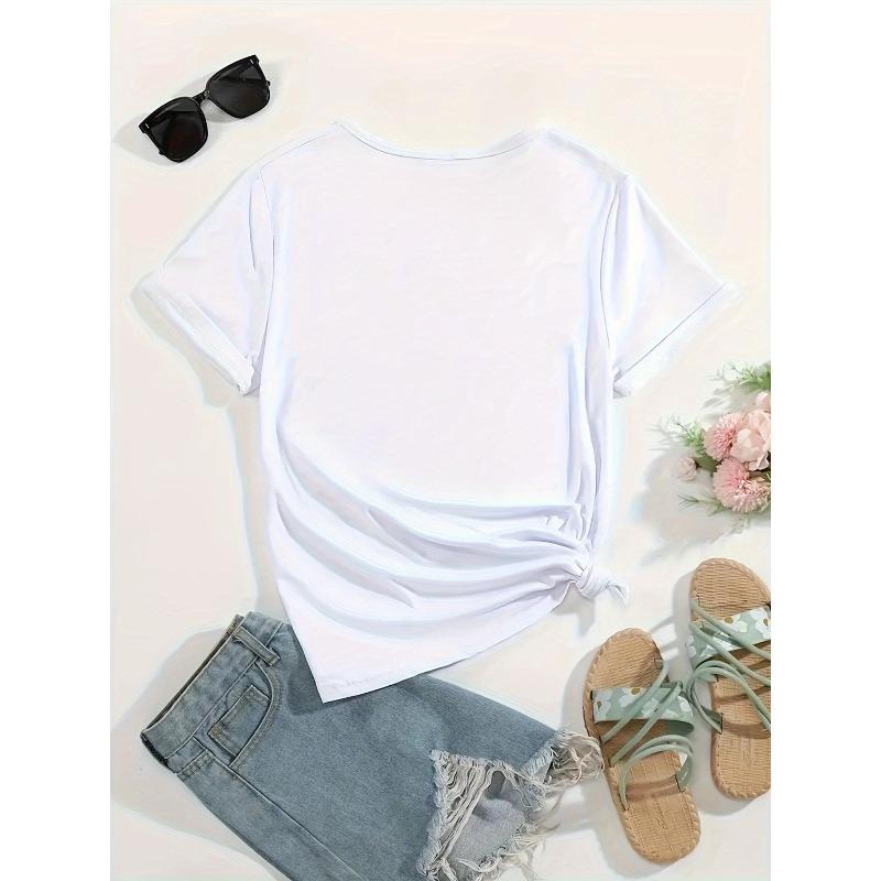 Women's "My Greatest Blessings Call Me Mom and Nana" Casual Tee Round Neck All-Season Top