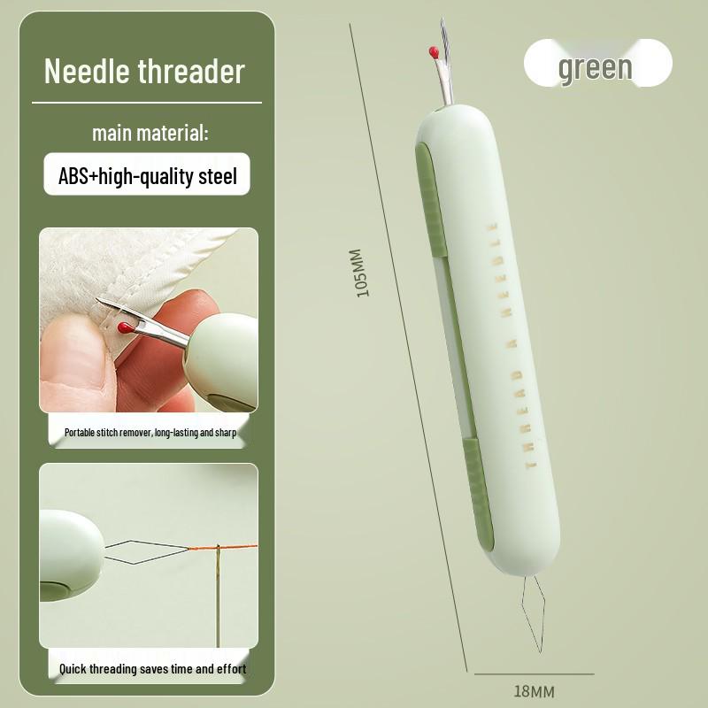 Dual Needle Threader & Seam Ripper: Double-Headed Tool for Easy Sewing and Threading