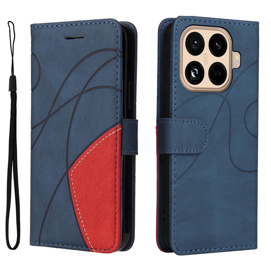 For Xiaomi 15T Pro Leather Phone Case Stand Wallet with Bi-colour Splicing Design