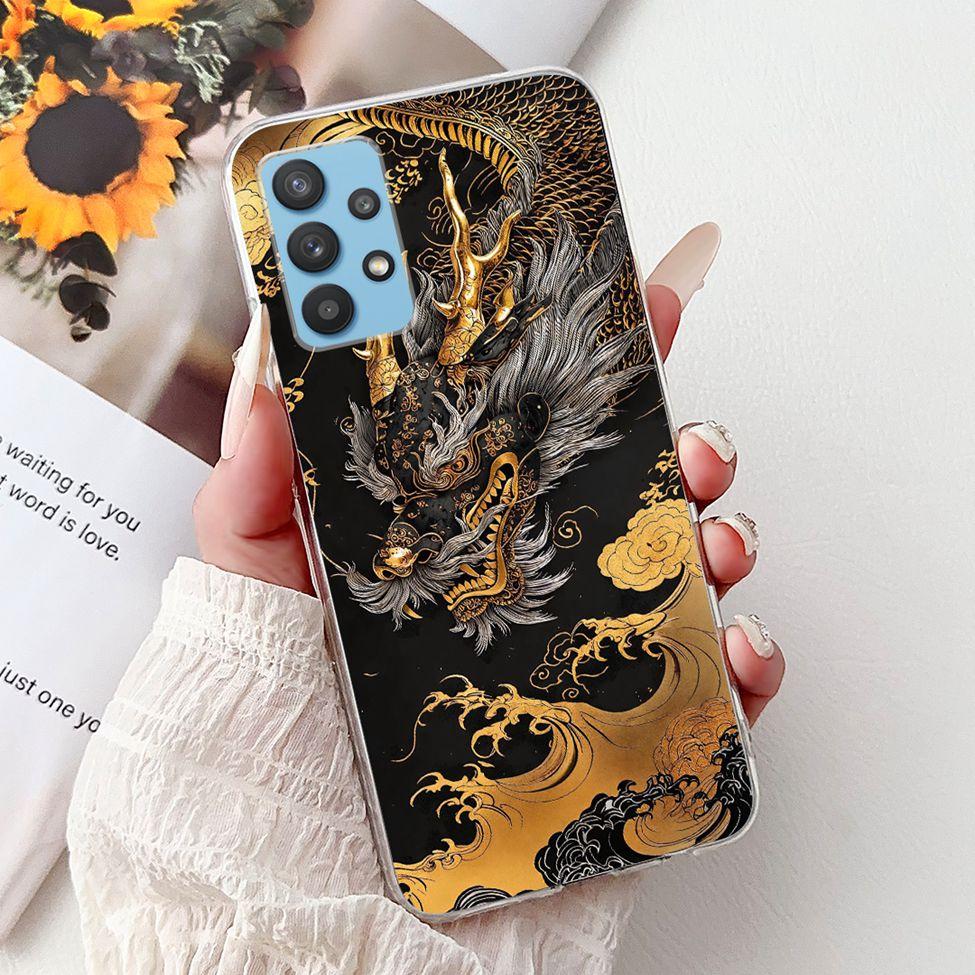 For Samsung A32 5G Case SM-A326B Clear Cute Cat Fashion Funny Painted Back Cover For Samsung Galaxy M32 5G Phone Case SM- M326B