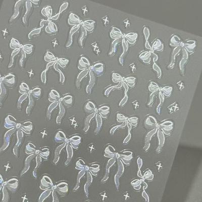 Trendy Jelly Bow Nail Art Stickers for Girls - DIY Decoration