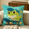 Cute Frog Cushion Cover Pillow Cover Nordic Minimalist Throw Doublesided Print Cushion Case For Sofa Bedroom Decor