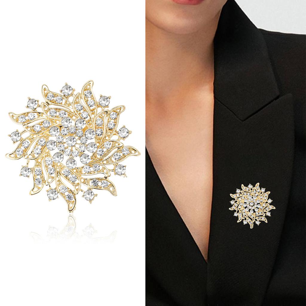 Retro Fashion Rhinestone Brooch, High-End Clothes Pin Fixed Clothes