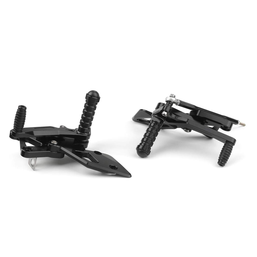 Bruce Shark Motorcycle Back Step Back Step Kit Adjustable Foot Pedal Easy Installation CNC Aluminum Applicable Yamaha YZF R25 R3 for Back Step Black &