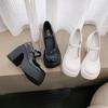Mary Jane Shoes For Women With High Heel Pu Material Casual Spring Footwear