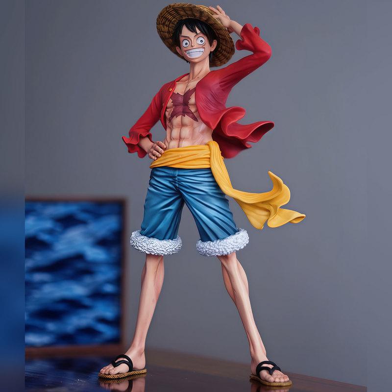 Cap Pressing Ghost Island Luffy Gk One Piece Anime Figurine Model Table Setup Gk Statue Desktop Ornament Boys Playthings Birth Date Present