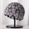 Flowers Knitted Hat Hollowed Out Skullies Hat Breathable Sun Visor  for Women