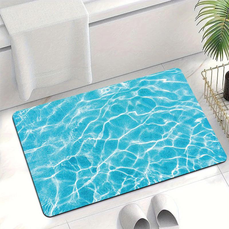 Ocean Beach Shell Pattern Bath Flannel Mat Non-Slip, Absorbent Ultra Soft Plush Suitable for Shower Door Bathroom Entrance Decor