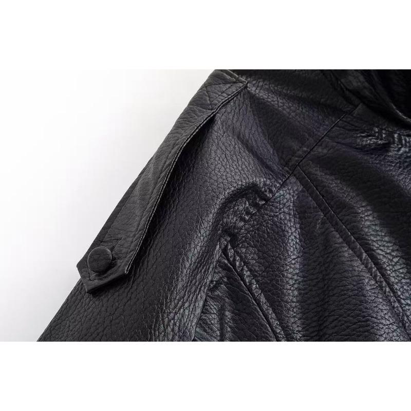 Giacca da Donna Corta Larga Stile Biker Moda Pelle PU Capospalla